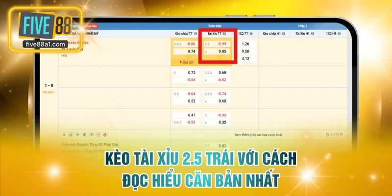 Kèo Tài Xỉu 2.5 trái với cách đọc hiểu căn bản nhất