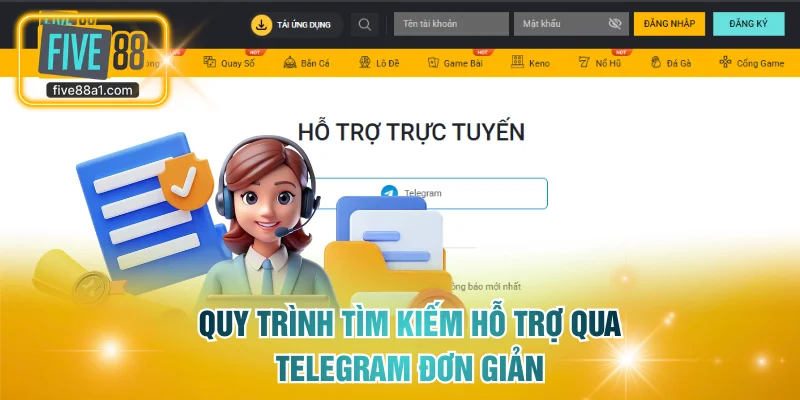 Quy trình tìm kiếm hỗ trợ qua Telegram đơn giản
