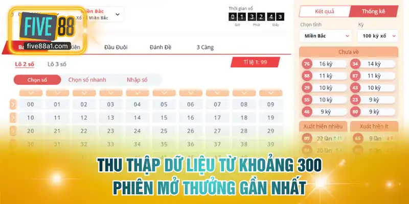 Thu thập dữ liệu từ khoảng 300 phiên mở thưởng gần nhất